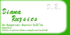 diana ruzsics business card